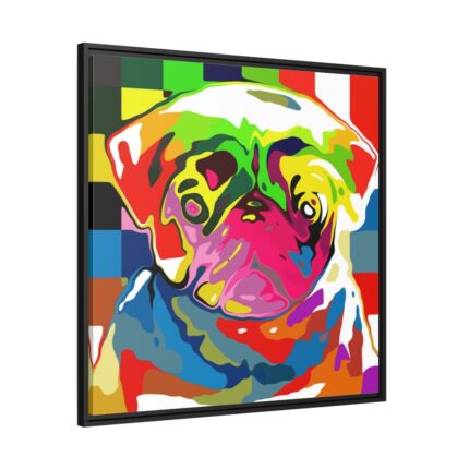 Pug Pop Art Framed Canvas