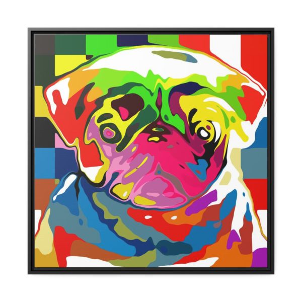Pug Pop Art Framed Canvas