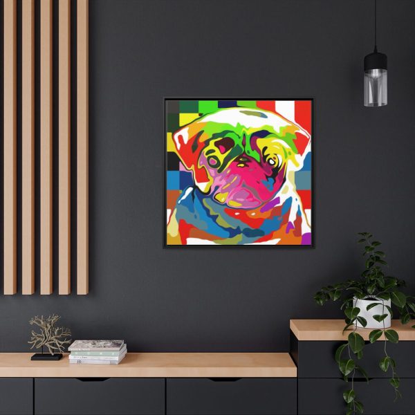 Pug Pop Art Framed Canvas