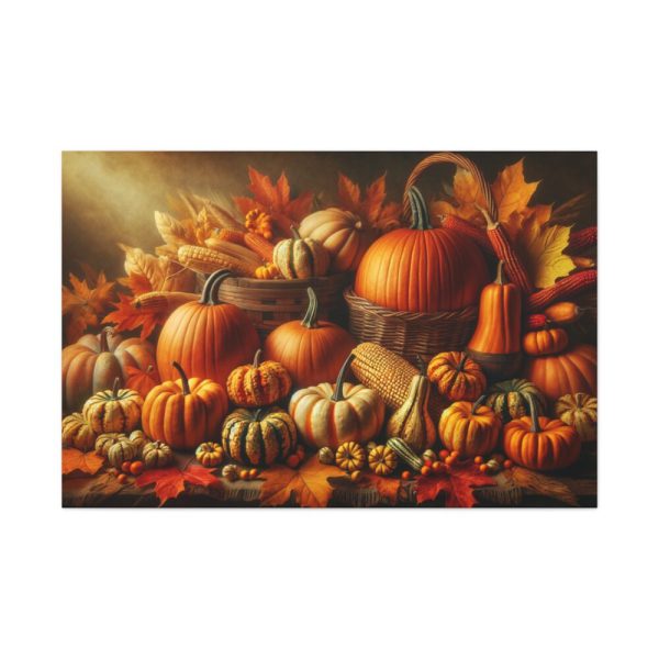 91638-111.jpg Assortment of Pumpkins, Gourds, and Autumn Leaves Standard Canvas