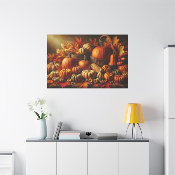 91638-112.jpg Assortment of Pumpkins, Gourds, and Autumn Leaves Standard Canvas
