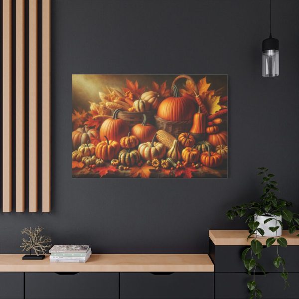 91638-113.jpg Assortment of Pumpkins, Gourds, and Autumn Leaves Standard Canvas