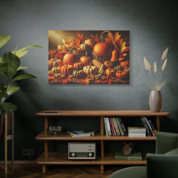91638-114.jpg Assortment of Pumpkins, Gourds, and Autumn Leaves Standard Canvas