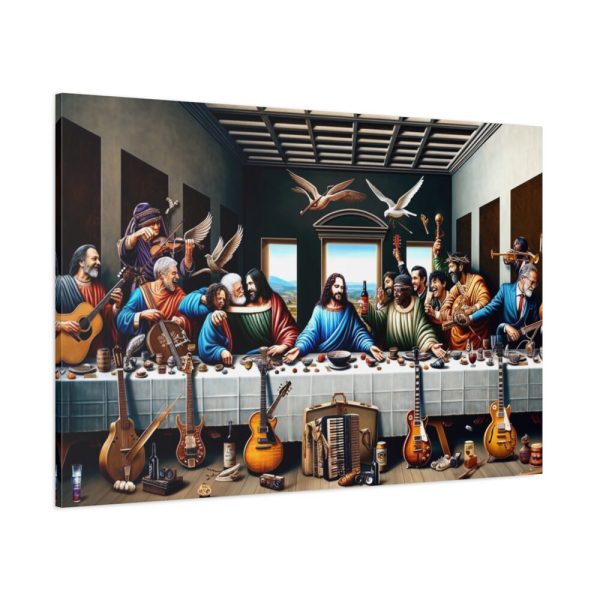 Modern Adaptation of Leonardo da Vinci's 'The Last Supper' With Legendary Musicians Standard Canvas