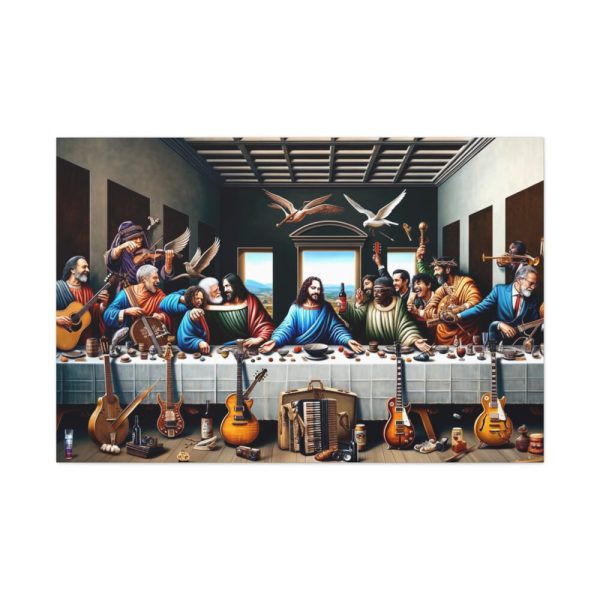 Modern Adaptation of Leonardo da Vinci's 'The Last Supper' With Legendary Musicians Standard Canvas