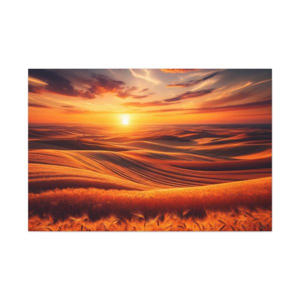 91638-126.jpg Golden Fields at Sunset With the Horizon Ablaze in Warm Colors Standard Canvas