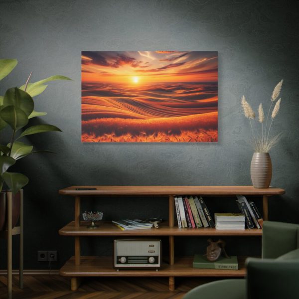 91638-129.jpg Golden Fields at Sunset With the Horizon Ablaze in Warm Colors Standard Canvas