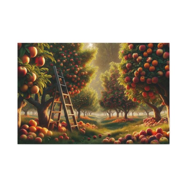 91638-131.jpg Orchard Bounty With Fruit-Laden Trees And RusticLadder Standard Canvas