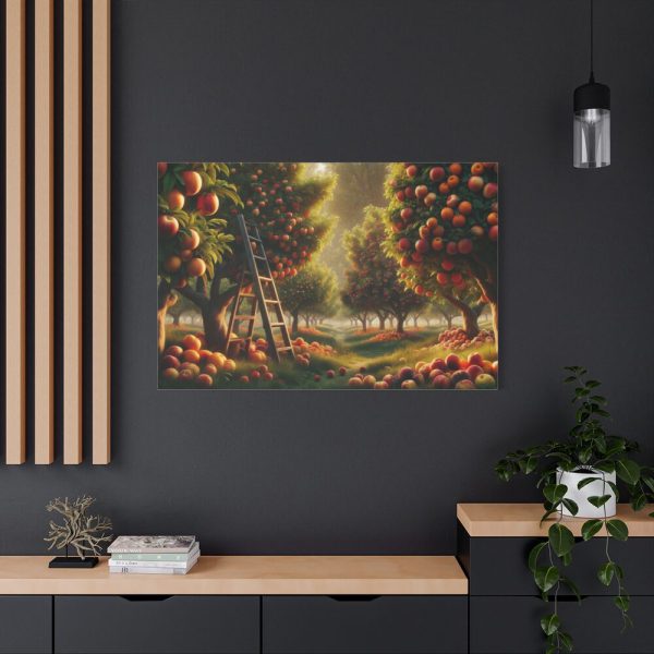 91638-133.jpg Orchard Bounty With Fruit-Laden Trees And RusticLadder Standard Canvas