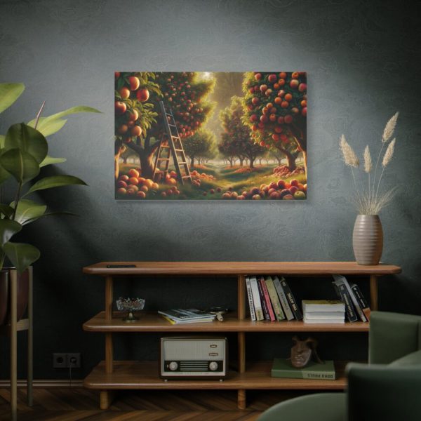 91638-134.jpg Orchard Bounty With Fruit-Laden Trees And RusticLadder Standard Canvas