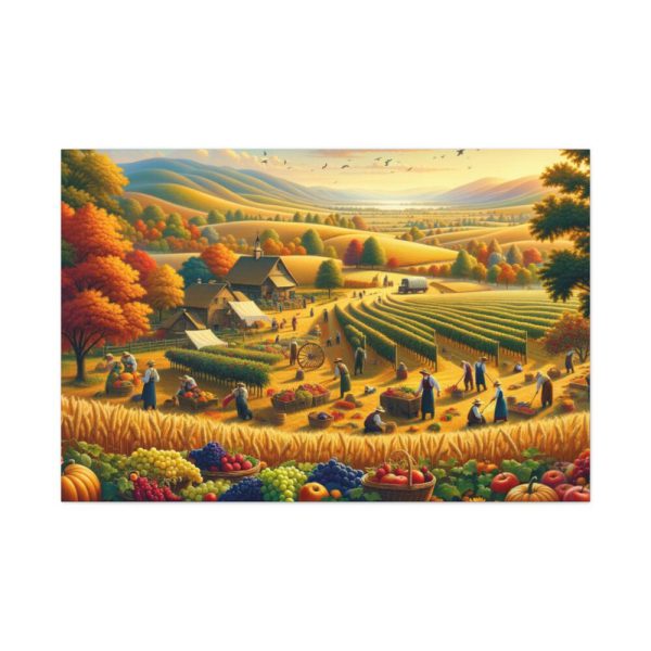 91638-146.jpg Traditional Harvest Scene Capturing the Essence of Pastoral Landscapes Standard Canvas