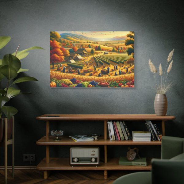 91638-149.jpg Traditional Harvest Scene Capturing the Essence of Pastoral Landscapes Standard Canvas