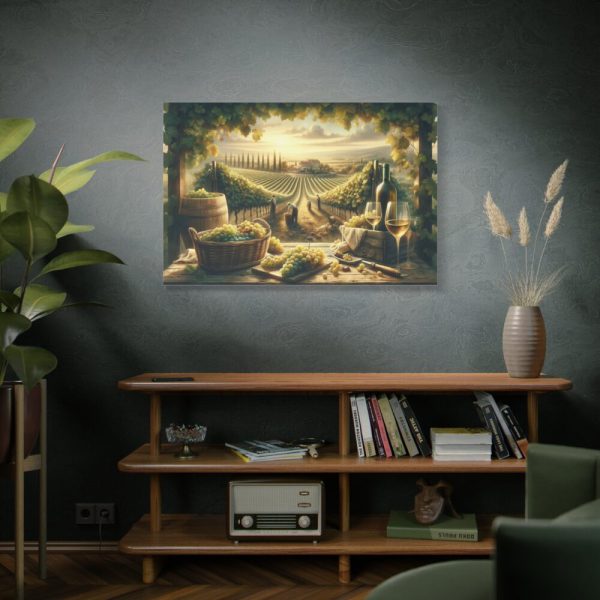 Grape Harvest With Lush Vineyards Standard Canvas