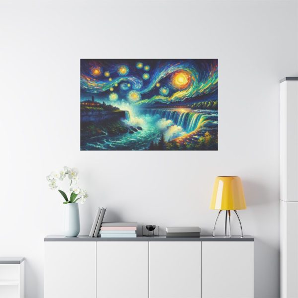 91638-17.jpg Niagara Falls Under Starry Night Standard Canvas