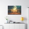 Harvest Moon Illuminating a Bountiful Harvest Field Standard Canvas