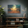 Harvest Moon Illuminating a Bountiful Harvest Field Standard Canvas