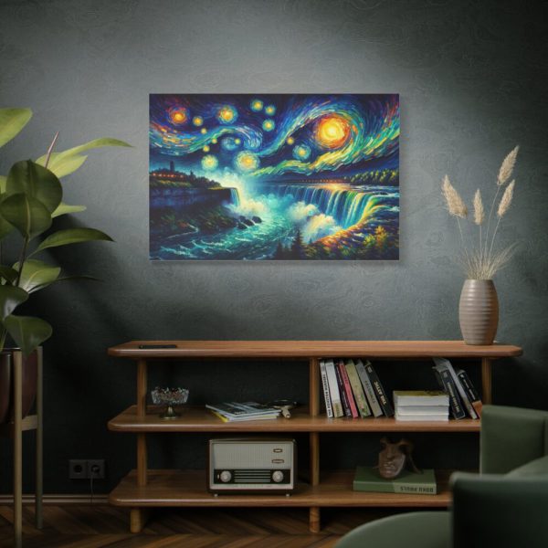 91638-19.jpg Niagara Falls Under Starry Night Standard Canvas