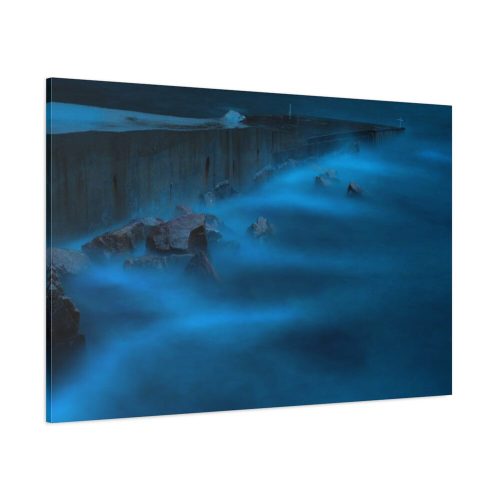 Blue Misty Sea at Night Standard Canvas