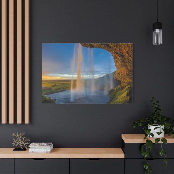 91638-223.jpg Waterfall on Cave Standard Canvas
