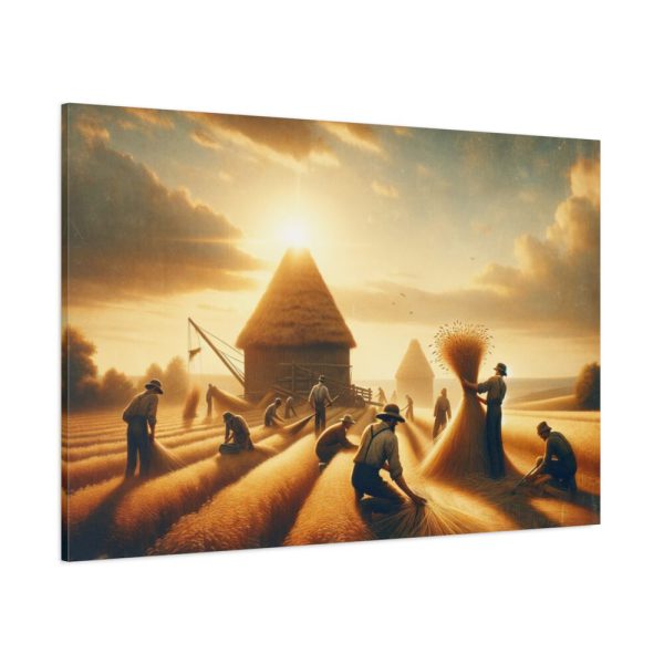 91638-250.jpg Vintage Harvest Scene With Workers Standard Canvas