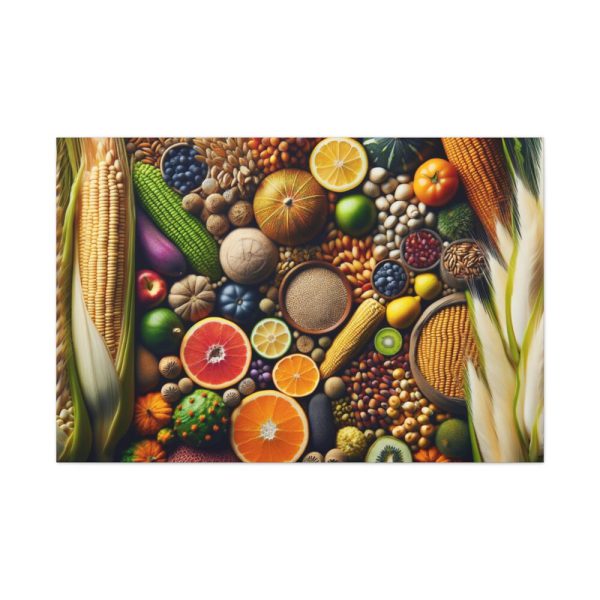 91638-271.jpg Macro Image Showcasing Detail of Fruits Grains and Vegetables Standars Canvas