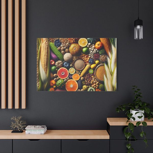 91638-273.jpg Macro Image Showcasing Detail of Fruits Grains and Vegetables Standars Canvas