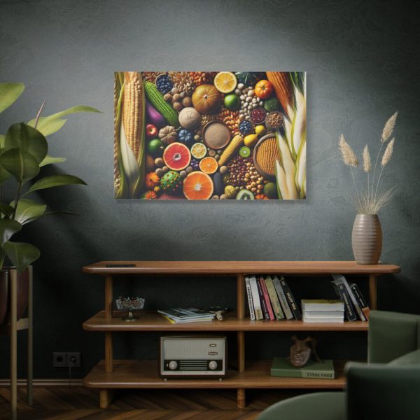 91638-274.jpg Macro Image Showcasing Detail of Fruits Grains and Vegetables Standars Canvas
