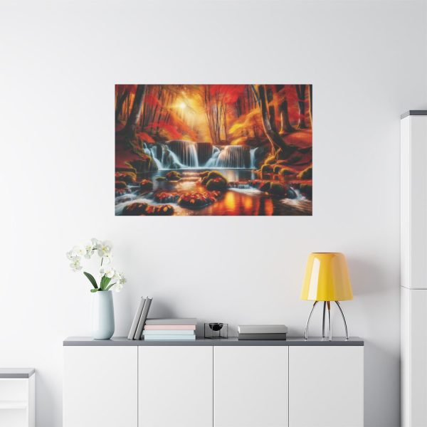 91638-312.jpg Autumn Waterfall Scene Standard Canvas