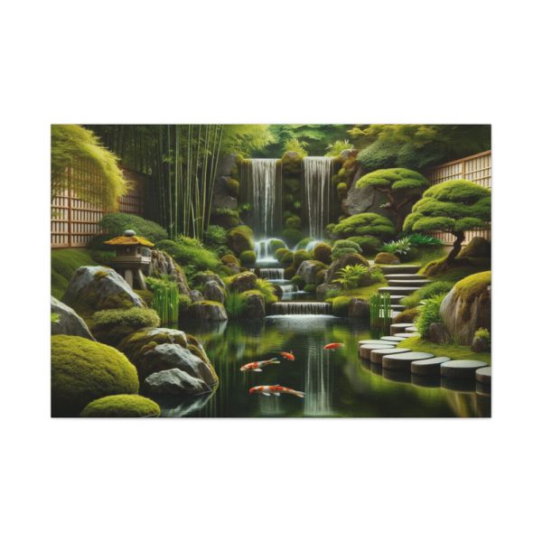 Zen Waterfall Garden in Japanese Style Standard Canvas