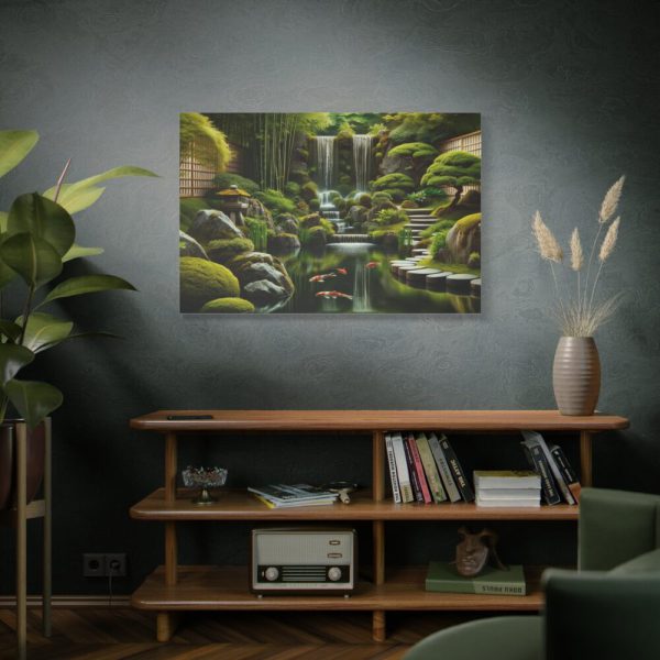 Zen Waterfall Garden in Japanese Style Standard Canvas