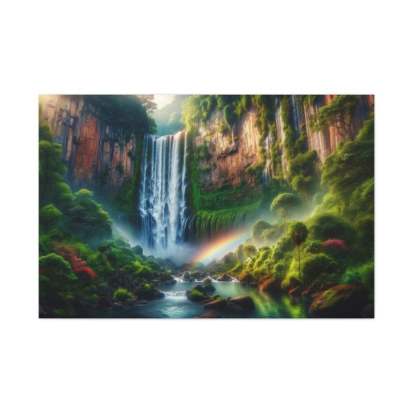 91638-366.jpg Waterfall Cascading Down Into Serene Pool Standard Canvas
