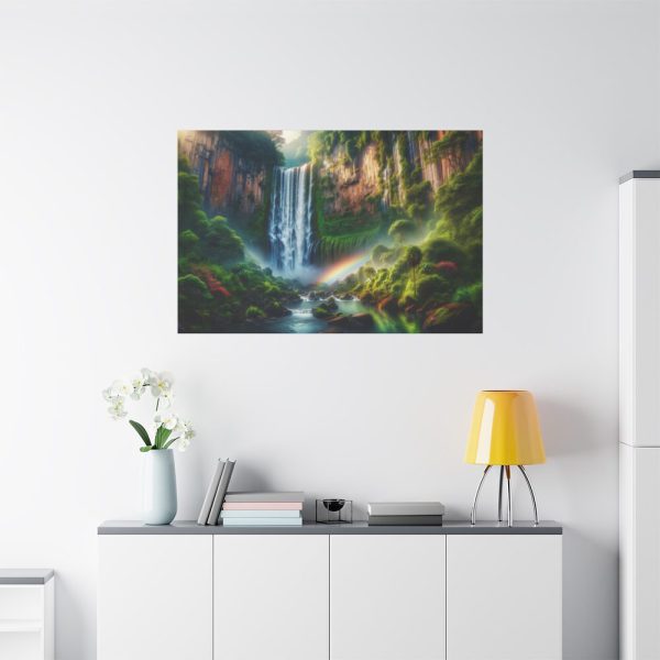 91638-367.jpg Waterfall Cascading Down Into Serene Pool Standard Canvas