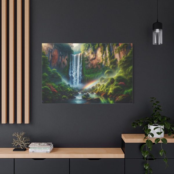 91638-368.jpg Waterfall Cascading Down Into Serene Pool Standard Canvas