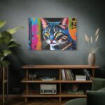 Cat Pop Art Illustration Standard Canvas - Image 5