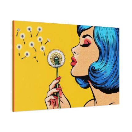 Girl With Blue Hair in Pop Art Style Standard Canvas