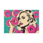 Pop Art Woman With Pink Donuts Standard Canvas - Image 2