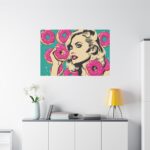 Pop Art Woman With Pink Donuts Standard Canvas - Image 3
