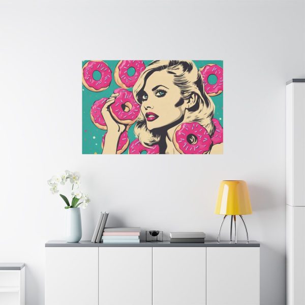 91638-478.jpg Pop Art Woman With Pink Donuts Standard Canvas