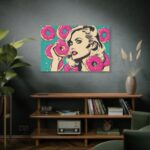 Pop Art Woman With Pink Donuts Standard Canvas - Image 5