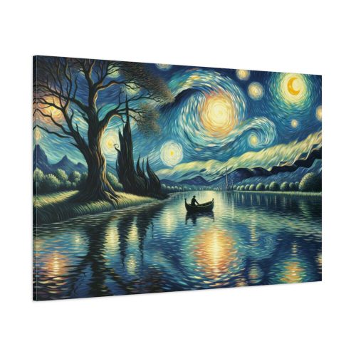 91638-55.jpg Men On the Boat in the Night Standard Canvas