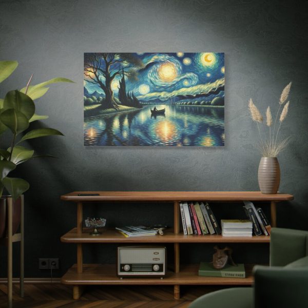 Men On the Boat in the Night Standard Canvas