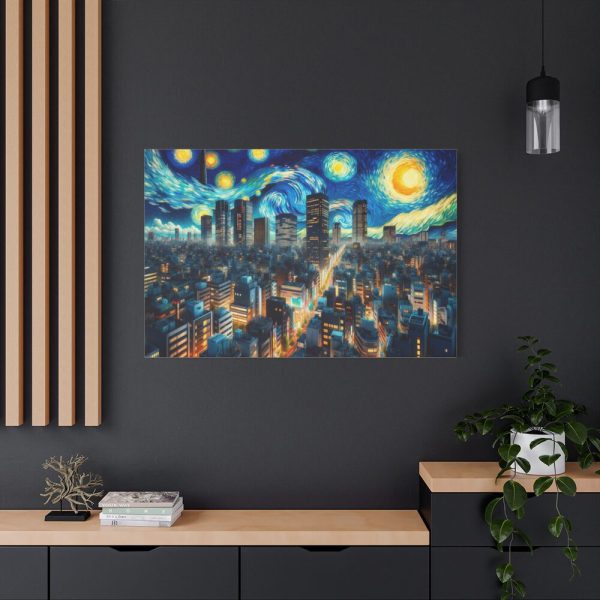 91638-63.jpg Tokyo With a Swirling Star-Filled Sky Standard Canvas