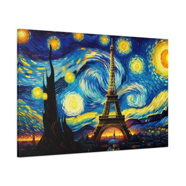 91638-65.jpg Eiffel Tower Under Starry Night Sky Standard Canvas