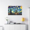 91638-67.jpg Eiffel Tower Under Starry Night Sky Standard Canvas