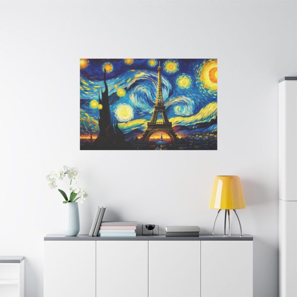 91638-67.jpg Eiffel Tower Under Starry Night Sky Standard Canvas