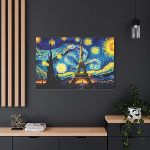 91638-68.jpg Eiffel Tower Under Starry Night Sky Standard Canvas