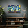 91638-69.jpg Eiffel Tower Under Starry Night Sky Standard Canvas