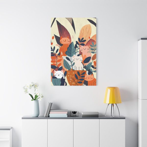 91655-182.jpg Boho Contemporary Cats Illustration Standard Canvas