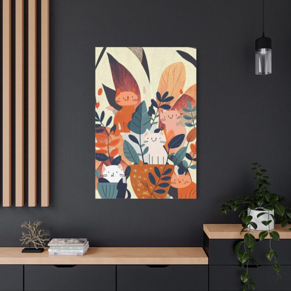 91655-183.jpg Boho Contemporary Cats Illustration Standard Canvas