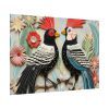 Textured Illustration of Two Tropical Birds Poster
